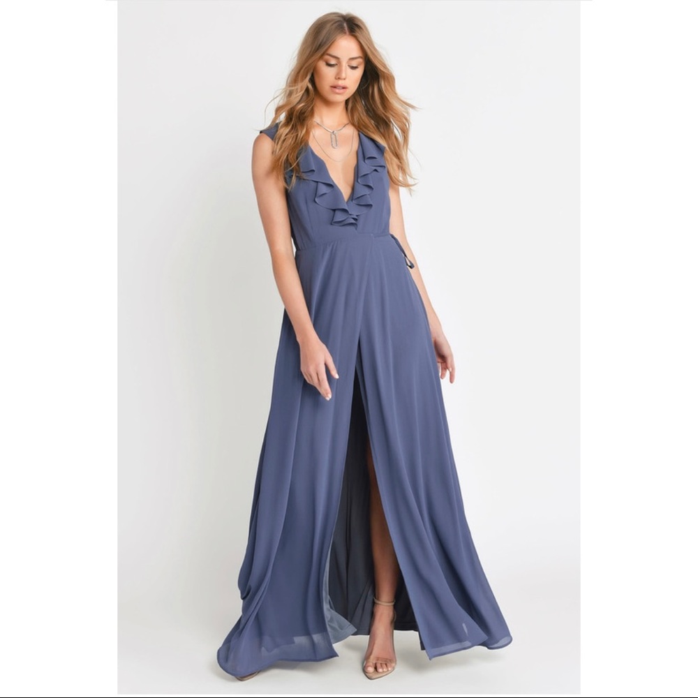 Blue Tobi Maxi Wrap Dress